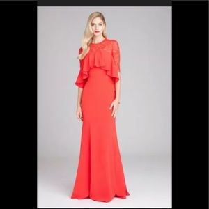 Teri Jon Lace and Crepe ruffle gown